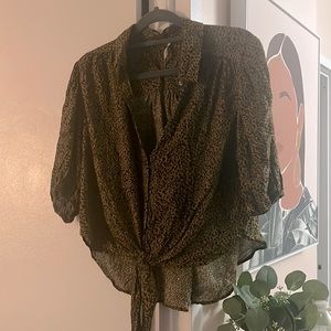 Free People Tie waist button down
